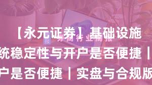 【永元证券】基础设施评估：系统稳定性与开户是否便捷｜实盘与合规版